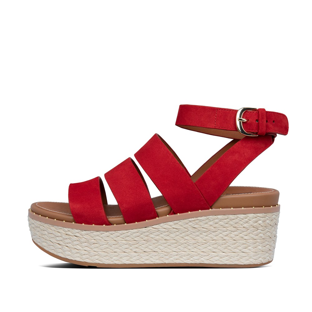 Fitflop Womens Wedge Red - Eloise Espadrille Sandals - XA0796583